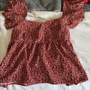 Floral ruffle sleeve shirt from Zara size small